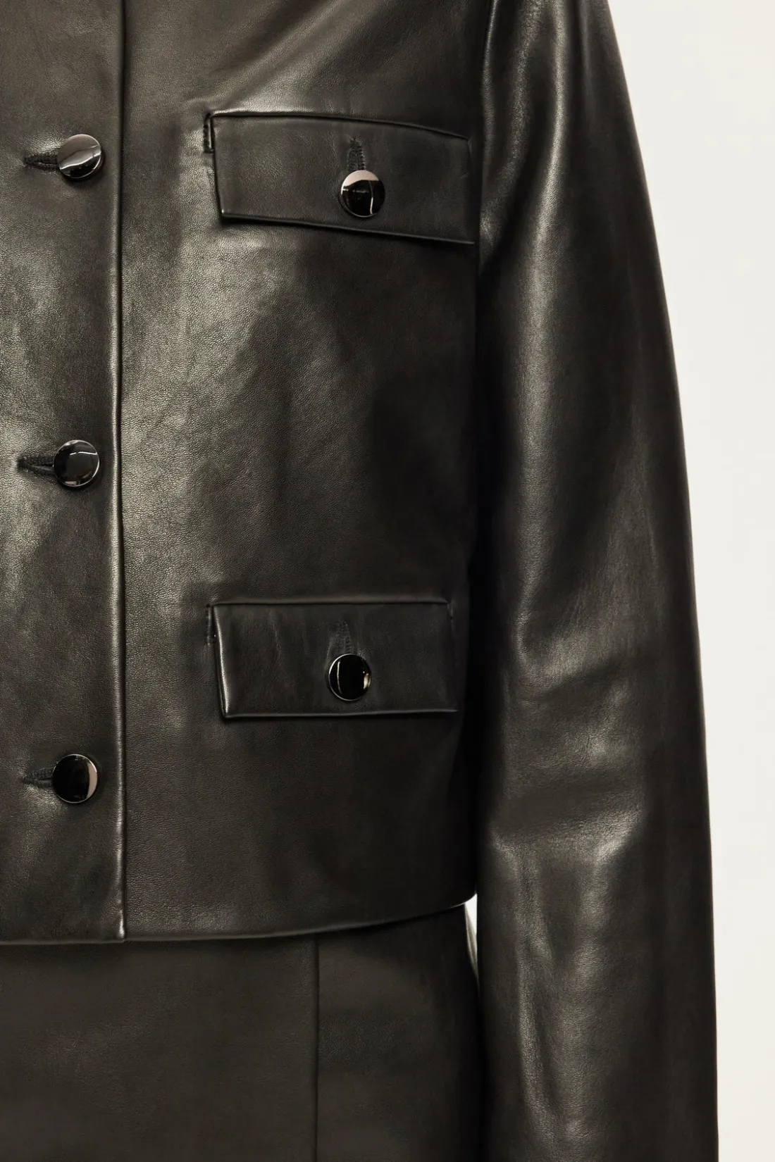 Pablo Veste courte en cuir - BURCINE Noir Cheap