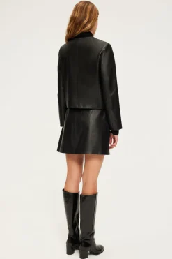 Pablo Veste courte en cuir - BURCINE Noir Cheap