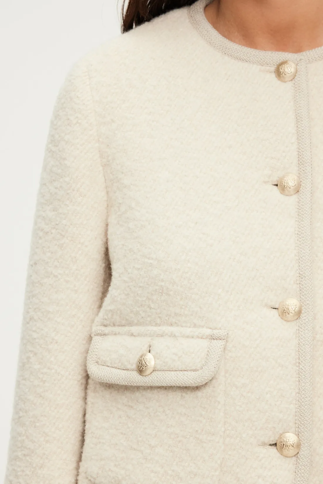 Pablo Veste courte en tweed écru - MAHAULT Naturel Cheap