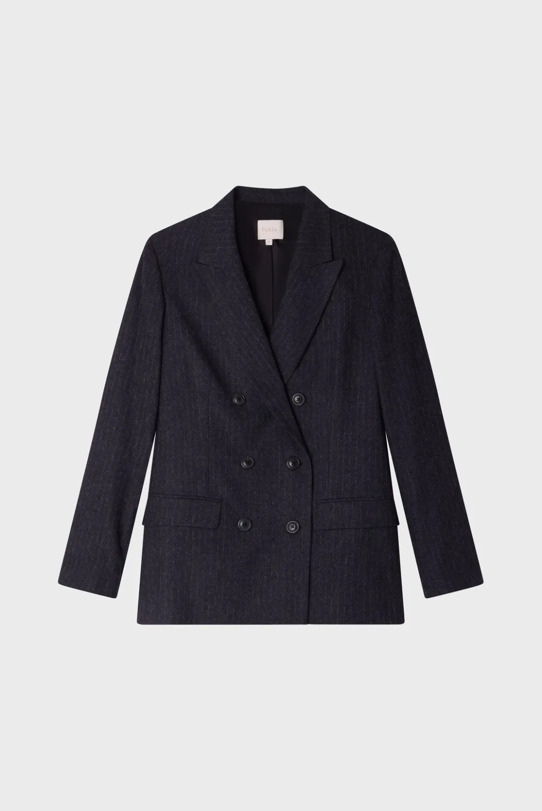 Pablo Veste croisée à fines rayures - MARIELLE anthracite Clearance
