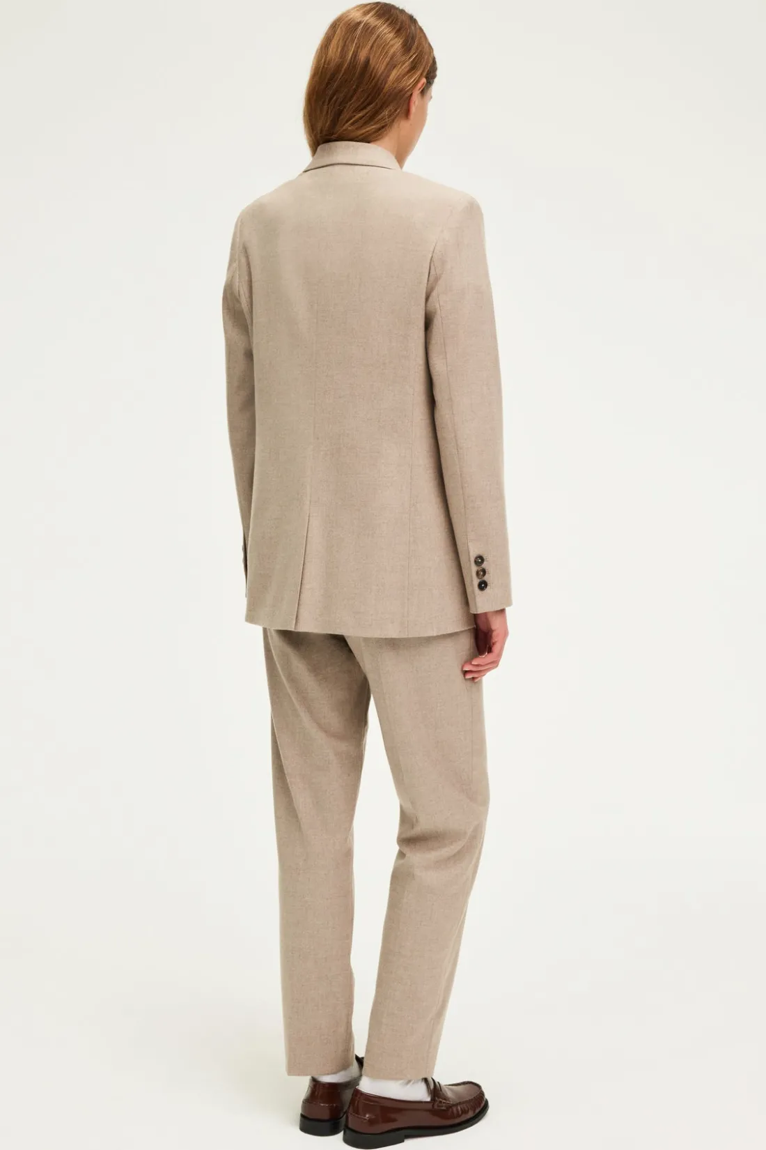 Pablo Veste croisée en flanelle unie - MARJORIE Sable Outlet
