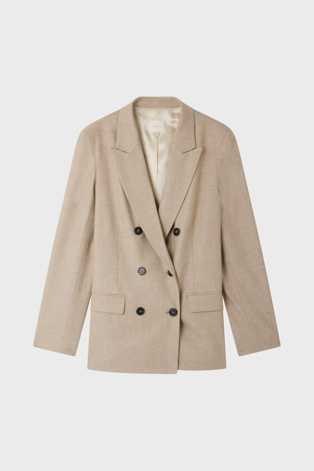 Pablo Veste croisée en flanelle unie - MARJORIE Sable Outlet