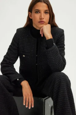 Pablo Veste en tweed - MINA Noir Cheap
