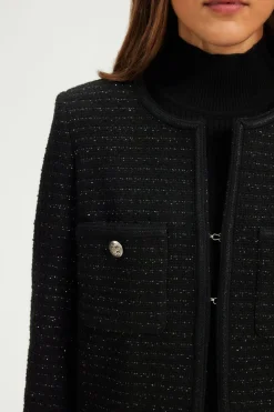 Pablo Veste en tweed - MINA Noir Cheap