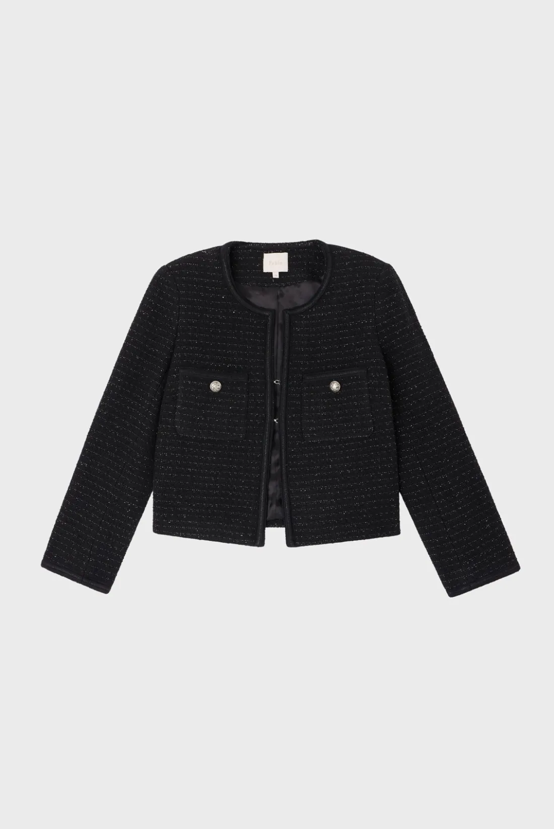 Pablo Veste en tweed - MINA Noir Cheap