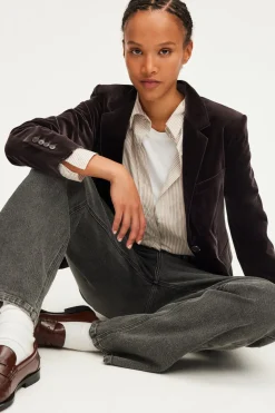 Pablo Veste en velours marron - MEGANE Cinanon Online